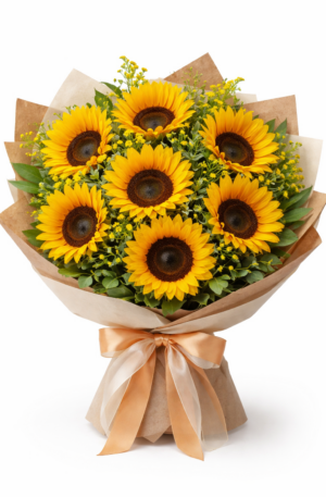 Ramo Radiante de 8 Girasoles